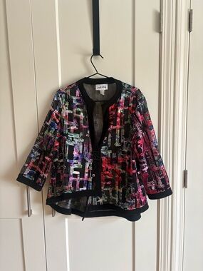 Joseph Ribkoff Multicolor Abstract Print Open Jacket - Women's